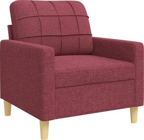 vidaXL Πολυθρόνες Σετ 4 Τεμαχίων Μπορντό από Ύφασμα με Υποπόδια