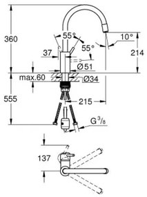 Μπαταρία κουζίνας Grohe Concetto-Ashmi Gualistero