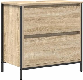 vidaXL Σετ Επίπλων Μπάνιου με ράφι 5 pcs Μπεζ Επεξεργασμένο ξύλο