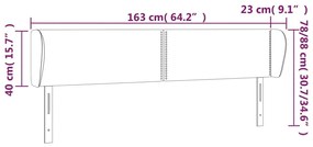 Κεφαλάρι με Πτερύγια Ροζ 163x23x78/88 εκ. Βελούδινο - Ροζ