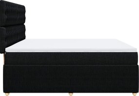 vidaXL Κρεβάτι Boxspring με Στρώμα Μαύρο 180x200 εκ. Υφασμάτινο
