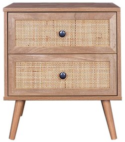 Κομοδίνο Oslo 086-000002 50x39x55 Sonoma Rattan,Ξύλο