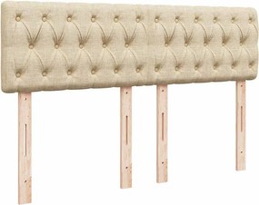 vidaXL Κρεβάτι Boxspring με Στρώμα Κρεμ 140x200 εκ. Υφασμάτινο