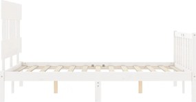 vidaXL Σκελετός Κρεβ. Χωρίς Στρώμα Λευκό 140x200 εκ Μασίφ Πεύκο