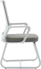 Καρέκλα επισκέπτη Palma pakoworld λευκή- mesh γκρι 46x52x94εκ