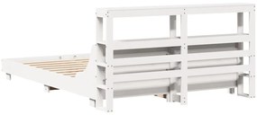 vidaXL Σκελετός Κρεβ. Χωρίς Στρώμα Λευκό 140x200 εκ Μασίφ Πεύκο