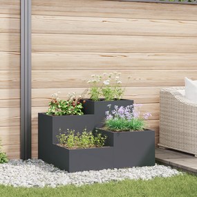 vidaXL Κήπος Γλάστρα 100x100x60 εκ Ανθρακί Χάλυβας