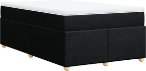 vidaXL Κρεβάτι Boxspring με Στρώμα Μαύρο 120x190 εκ. Υφασμάτινο