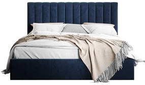 Κρεβάτι Beloit 108, Διπλό, Μπλε, 180x200, Ταπισερί, Τάβλες για Κρεβάτι, 191x212x105cm, 73 kg, Ξύλο: Πεύκο | Epipla1.gr