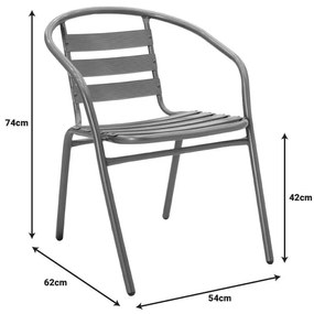 Σετ κήπου - Tραπεζαρία Watson - Tade 3 τεμ. μέταλλο - γυαλί ανθρακί Φ60x70 εκ. 60x60x70 εκ.
