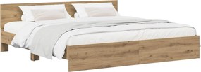 vidaXL Κρεβάτι με Κεφαλάρι Artisan Δρυς 200 x 200 cm