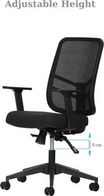 Office Chair Set (2 Pieces) Leto 108 - Black Black