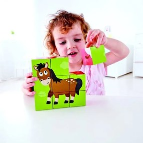 Happy Puzzles Farm Animal Block Παζλ Κύβων Τα Ζώα Της Φάρμας Hape