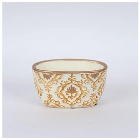 Κασπώ Τσιμεντένιο Κρεμ-Χρυσό 18x10.5x10cm 752-18051 Estheti-752-18051-Μπεζ 752-18051
