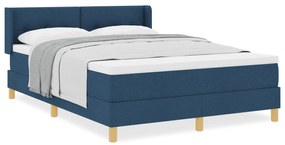 vidaXL Κρεβάτι με ελατήριο και στρώμα σε μπλε, 140 x 200 εκ. Υφασμα