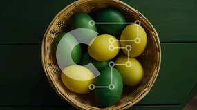 Intra Συλλεκτικό Ξύλινο Παζλ Plywood 4mm - Καλάθι με πασχαλινά αυγά για εορταστικές γιορτές Σε Ξύλινο Κουτί - Διαστάσεις: 10x10 cm – 25 κομμάτια