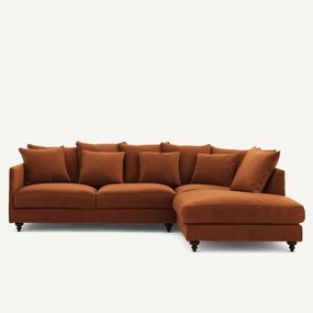 Γωνιακός καναπές-κρεβάτι με βελούδο, Lazare