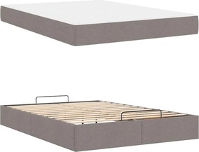 vidaXL Σκελετός κρεβατιού με στρώμα 2 pcs Taupe ύφασμα
