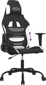 vidaXL Καρέκλα Gaming Μαύρη και Λευκό Υφασμάτινη