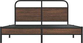 vidaXL Πλαίσιο Κρεβατιού Χωρ. Στρώμα Καφέ Δρυς 150x200εκ. Επ. Ξύλο