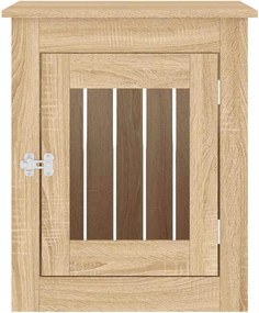 vidaXL Κλουβί Σκύλου Sonoma Δρυς 55 x 75 x 65 εκ. από Επεξεργ. Ξύλο