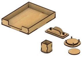 Intra απο ξύλο plywood 3mm-4mm πάχος - Σετ αξεσουάρ γραφείου Δίσκος εγγράφων Σουβέρ για μολύβι Θήκη επαγγελματικής κάρτας Δίασταση 30x30 cm Intraeaxys-m1d65rx7