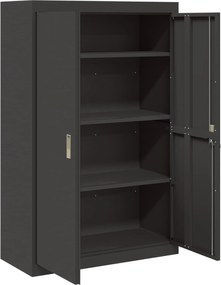 vidaXL Ντουλάπι αποθήκευσης Μαύρο 90 x 40 x 140 cm Ατσάλι