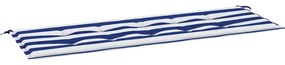 vidaXL Μαξιλάρι Πάγκου Κήπου Μπλε&Λευκό Ριγέ 150x50x4 εκ Ύφασμα Oxford