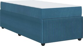 vidaXL Σκελετός Κρεβατιού με στρώμα Μπλε 90 x 200 cm ύφασμα