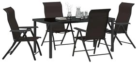 vidaXL Σέτ φαγητού για κήπο 5 pcs Μαύρος καφές Πολυ ράταν