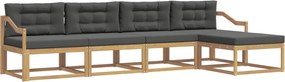 vidaXL Σειρά Καναπέ Εξωτερικού 4 pcs Άσπρο και Ανθρακί Πολυεστέρας