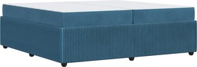 vidaXL Σκελετός Κρεβατιού με στρώμα Μπλε 200 x 200 cm ύφασμα