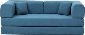 Compressed Nextdeco τριθέσιος καναπές-κρεβάτι μπλε 200x100x75εκ.