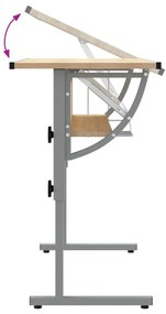 vidaXL Γραφείο Χειρ. Sonoma Δρυς&amp;Γκρι 110x53x(58-87)εκ Επ. Ξύλο&amp;Ατσάλι
