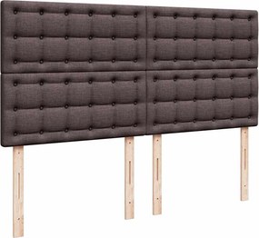 vidaXL Κρεβάτι Boxspring με Στρώμα Σκούρο Καφέ 200x200 εκ. Υφασμάτινο