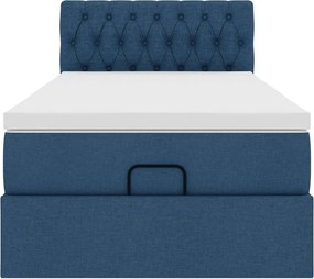 vidaXL Οθωμανικό κρεβάτι με στρώμα μπλε 100x200cm ύφασμα