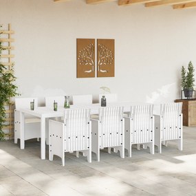 vidaXL Σετ Εξωτερικής Τραπεζαρίας 9 Τεμαχίων με Μαξιλάκια Ανοιχτό Γκρι Πολυ Ράταν