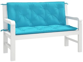 vidaXL Μαξιλάρια Πάγκου Κήπου 2 τεμ. Τιρκουάζ 120x50x7 εκ. Υφασμάτινα