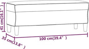 vidaXL Πάγκος Σκούρο Γκρι 100x35x41 εκ. Υφασμάτινος