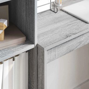 vidaXL Γραφείο με συρτάρι με ράφι με αποθήκευση 2 pcs Γκρίζο Σονομα