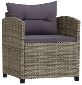 vidaXL Σαλόνι Κήπου 7 Τεμαχίων Γκρι από Συνθετικό Ρατάν με Μαξιλάρια