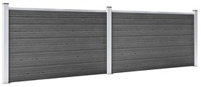 vidaXL Σετ Πάνελ Περίφραξης Μαύρο 353 x 105 εκ. από WPC