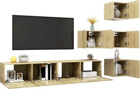 vidaXL Έπιπλα Τηλεόρασης Σετ 6 Τεμαχίων Sonoma Δρυς από Επεξ. Ξύλο