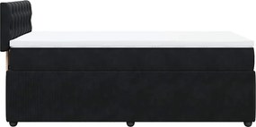 vidaXL Κρεβάτι Boxspring με Στρώμα Μαύρο 90x200 εκ. Βελούδινο