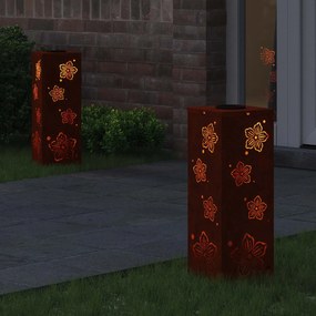 vidaXL Ηλιακό LED Φως Δρόμου 2 pcs Θερμό λευκό 18 x 18 x 50 εκ.