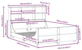 ΚΡΕΒΑΤΙ ΒΙΒΛΙΟΘΗΚΗ ΧΩΡΙΣ ΣΤΡΩΜΑ ΛΕΥΚΟ 140X190 ΕΚ ΜΑΣΙΦ ΠΕΥΚΟ 3323819