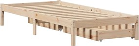 vidaXL Σκελετός Κρεβατιού Χωρίς Στρώμα 100x200 εκ. Μασίφ Πεύκο