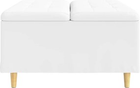 vidaXL Οθωμανικό αποθήκευσης Λευκός 80 x 80 x 45 cm Τεχνητό δέρμα