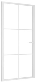 vidaXL Εσωτερική Πόρτα 102,5x201,5 εκ. Λευκή ESG Γυαλί και Αλουμίνιο