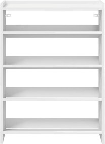 Ράφι παπουτσιών vidaXL Λευκό 60x25x81 cm Κατασκευασμένο ξύλο